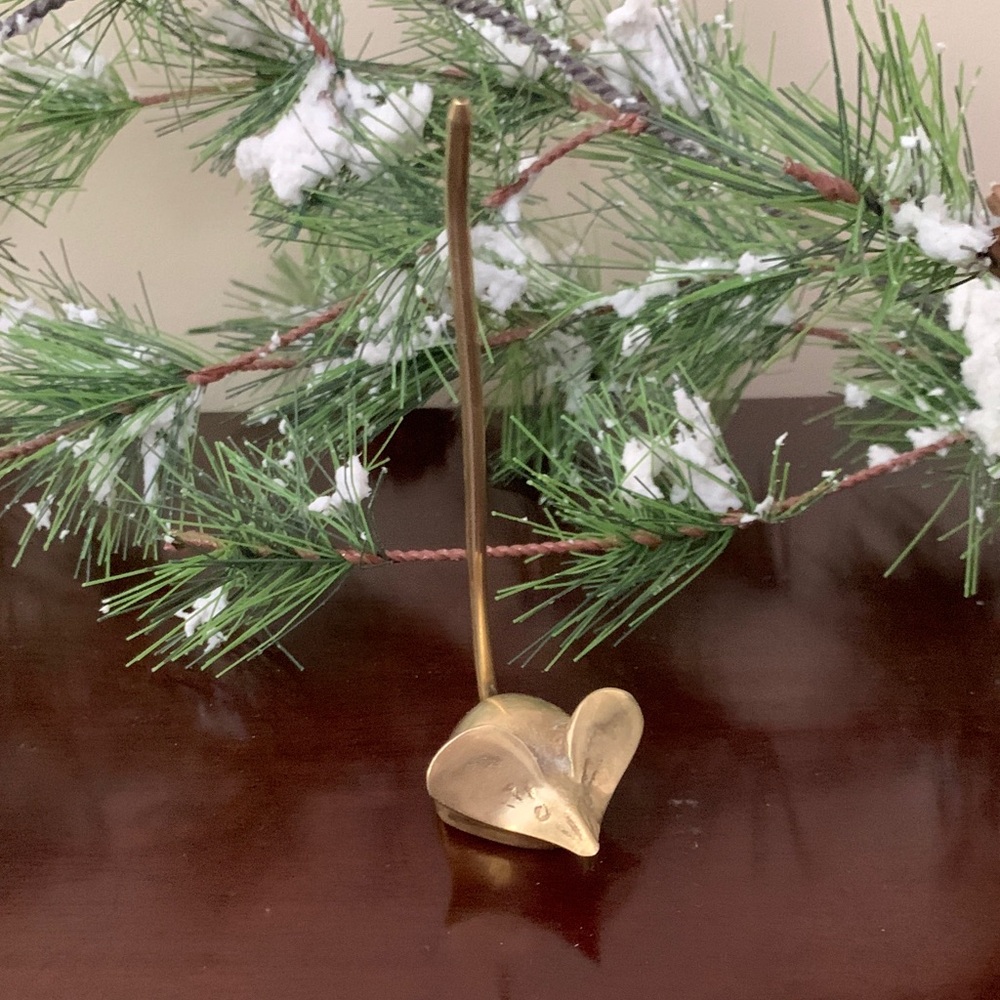 📌 Vintage Brass Mouse Receipt Spike/ Paperweight/ Ring Holder